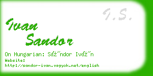 ivan sandor business card